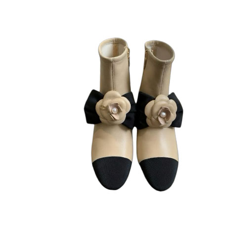 Chanel Botines Beige y N