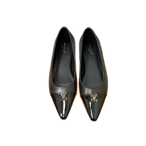 Black Leather LV Logo Ca