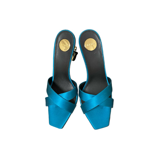 YSL Teal Blue Satin Squa