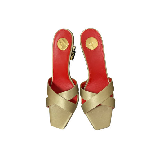 YSL حذاء Mule بكعب ساتان