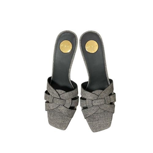 YSL Grey Fabric Woven Fl